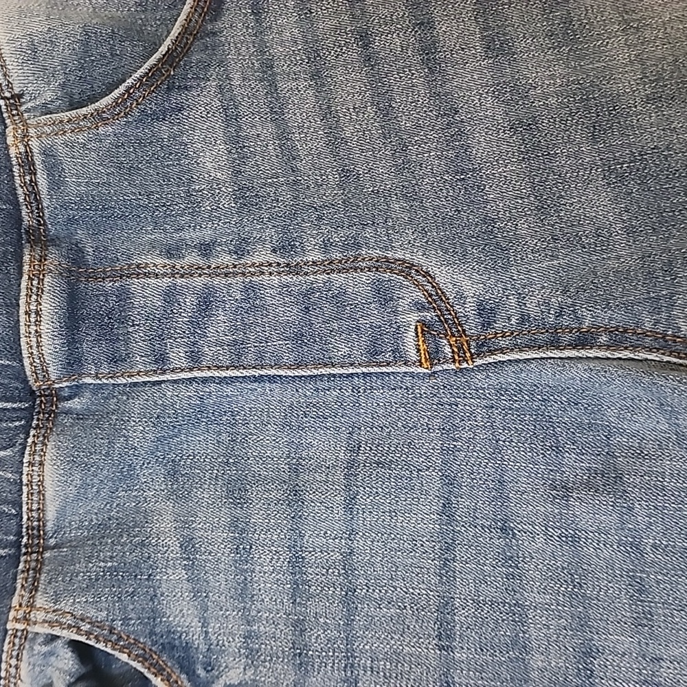 Tricot Womens High Waist Flair Leg Raw Hem Denim Blue Jeans Size Medium - Picture 3 of 13